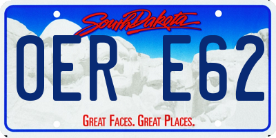 SD license plate 0ERE62