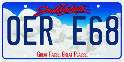 SD license plate 0ERE68