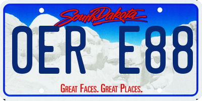 SD license plate 0ERE88