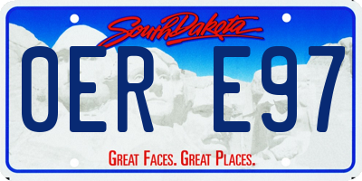 SD license plate 0ERE97