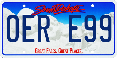SD license plate 0ERE99