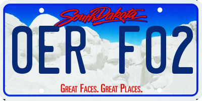 SD license plate 0ERF02