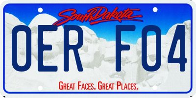 SD license plate 0ERF04