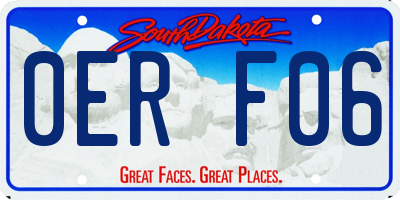 SD license plate 0ERF06