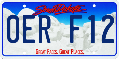 SD license plate 0ERF12