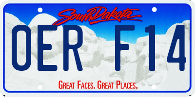 SD license plate 0ERF14
