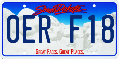 SD license plate 0ERF18