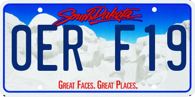 SD license plate 0ERF19