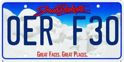 SD license plate 0ERF30