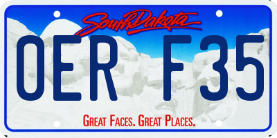 SD license plate 0ERF35