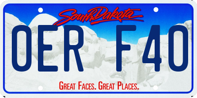 SD license plate 0ERF40