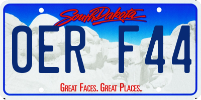 SD license plate 0ERF44