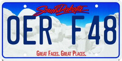 SD license plate 0ERF48