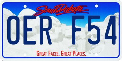 SD license plate 0ERF54