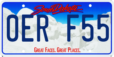 SD license plate 0ERF55