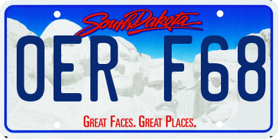 SD license plate 0ERF68