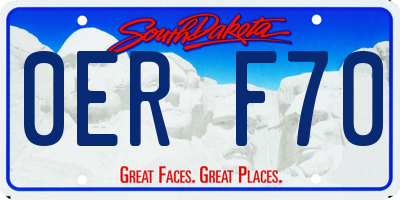 SD license plate 0ERF70