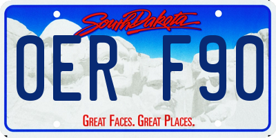 SD license plate 0ERF90