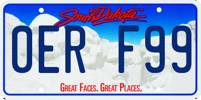 SD license plate 0ERF99
