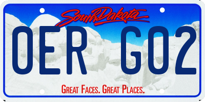 SD license plate 0ERG02