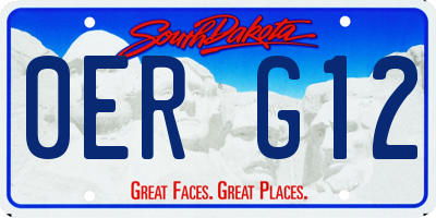 SD license plate 0ERG12