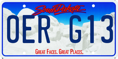 SD license plate 0ERG13