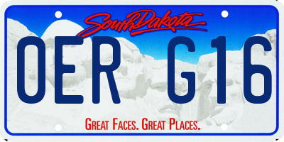 SD license plate 0ERG16