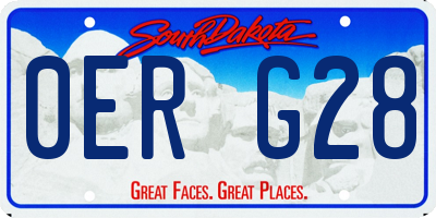 SD license plate 0ERG28