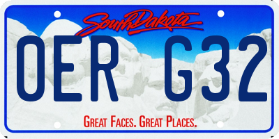 SD license plate 0ERG32