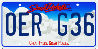 SD license plate 0ERG36