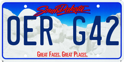 SD license plate 0ERG42