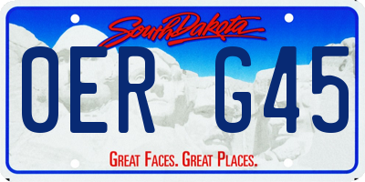 SD license plate 0ERG45
