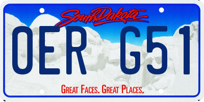 SD license plate 0ERG51