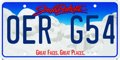 SD license plate 0ERG54