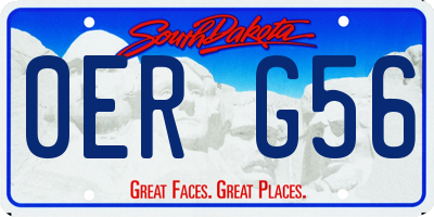 SD license plate 0ERG56