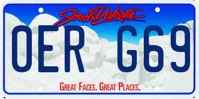 SD license plate 0ERG69