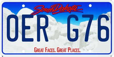 SD license plate 0ERG76