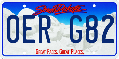 SD license plate 0ERG82