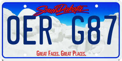 SD license plate 0ERG87