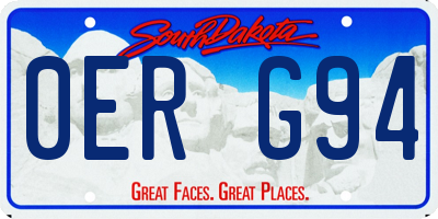 SD license plate 0ERG94