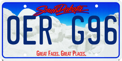 SD license plate 0ERG96