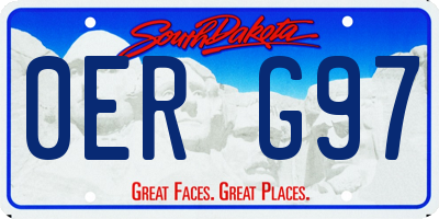 SD license plate 0ERG97