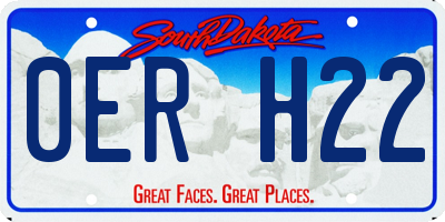 SD license plate 0ERH22
