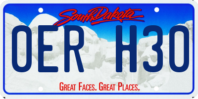 SD license plate 0ERH30