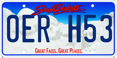SD license plate 0ERH53