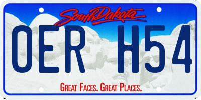 SD license plate 0ERH54