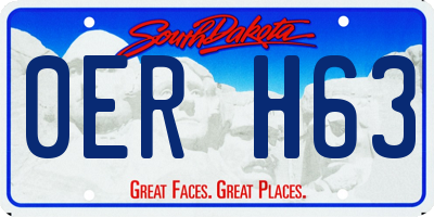 SD license plate 0ERH63
