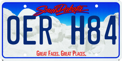 SD license plate 0ERH84