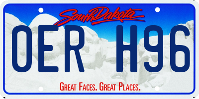 SD license plate 0ERH96