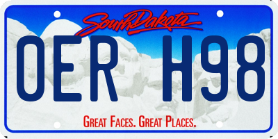 SD license plate 0ERH98